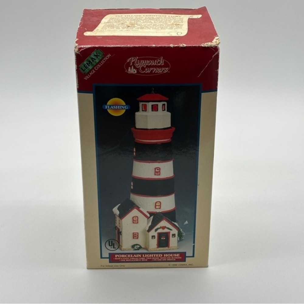 Vintage 1998 Lemax Plymouth Corners‎ Lighted House Flashing Lighthouse NEW